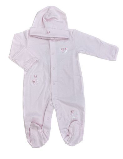 Night Lamb Footie W/Hat Pink
