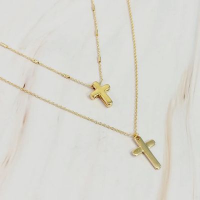 Cross Chain Necklace Set
