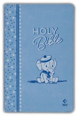 Blue Faux Leather Infant Bible NLT