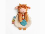 Bitzy Crinkle Sensory Toy w/ Teether-Highland Cow