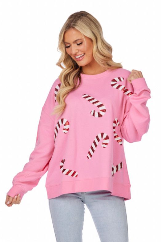 Holiday Sparkle Sweatshirt - Pink