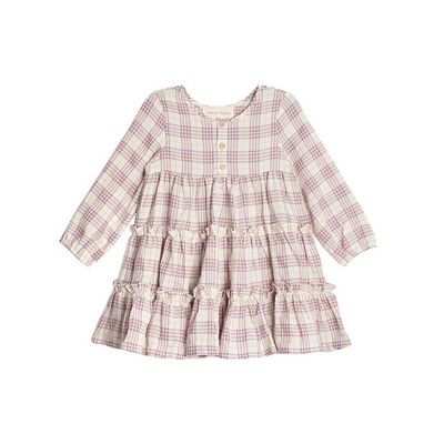 Periwinkle Plaid Dress-Purple