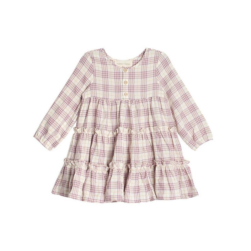 Periwinkle Plaid Dress-Purple