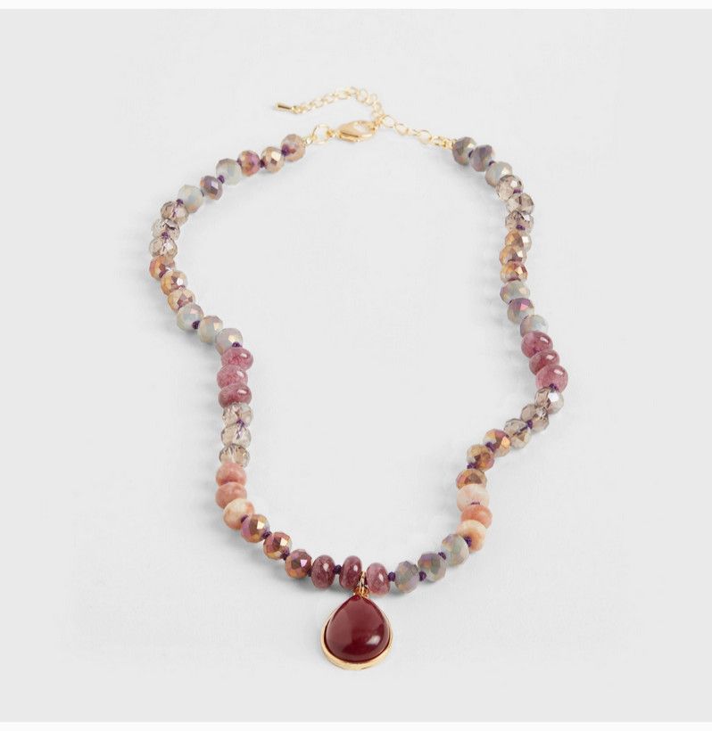 Chaya Necklace-Red/Plum