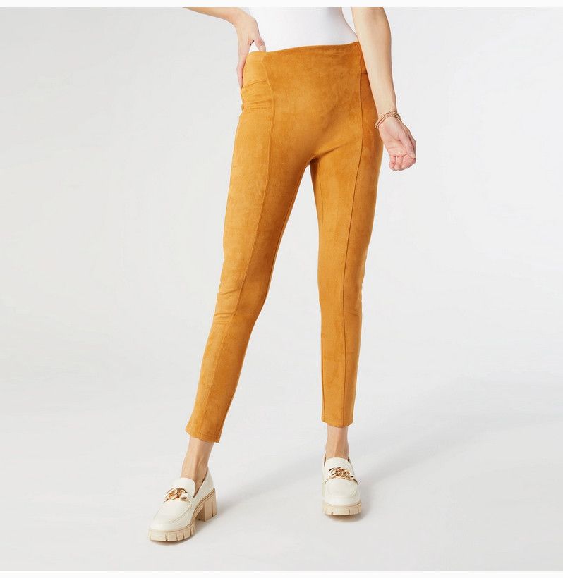 Madigan Faux Suede Legging-Camel