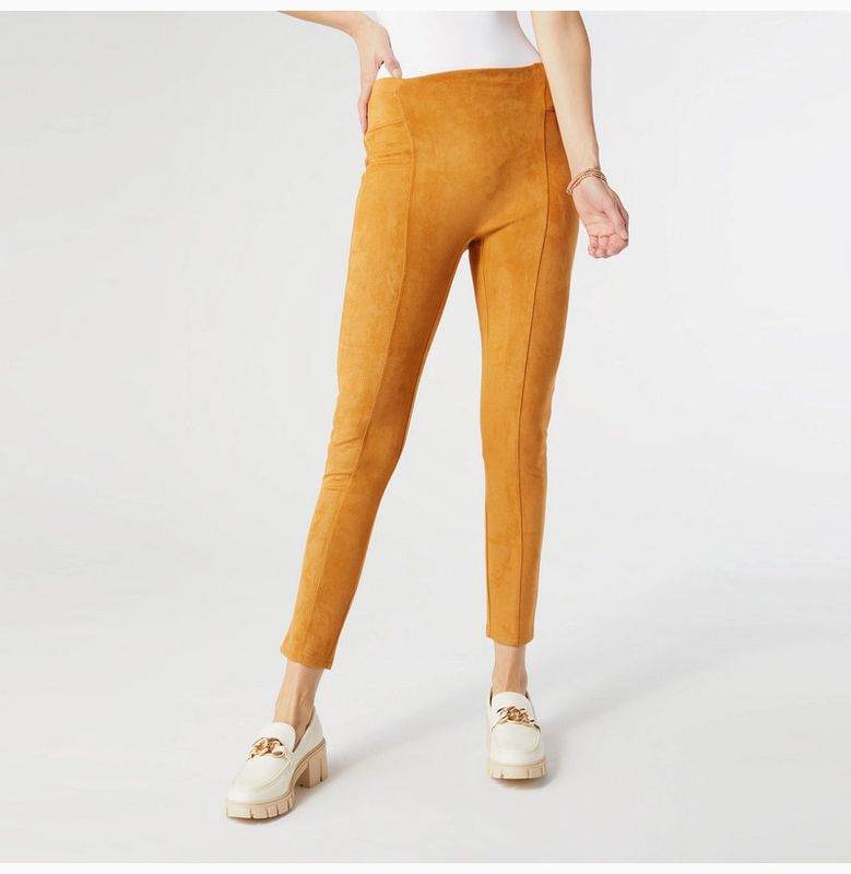 Madigan Faux Suede Legging-Camel