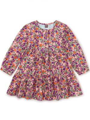 Royal Pomegranate Floral Henley Shirtdress