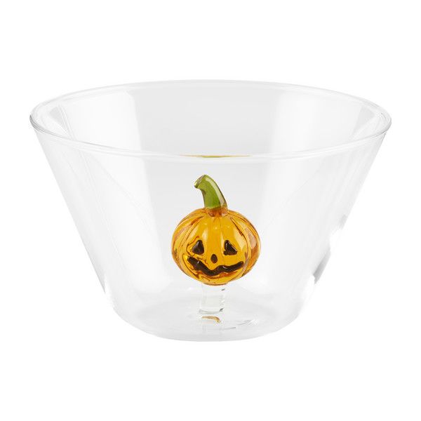 Halloween Handblown Jack-o-Lantern Bowl