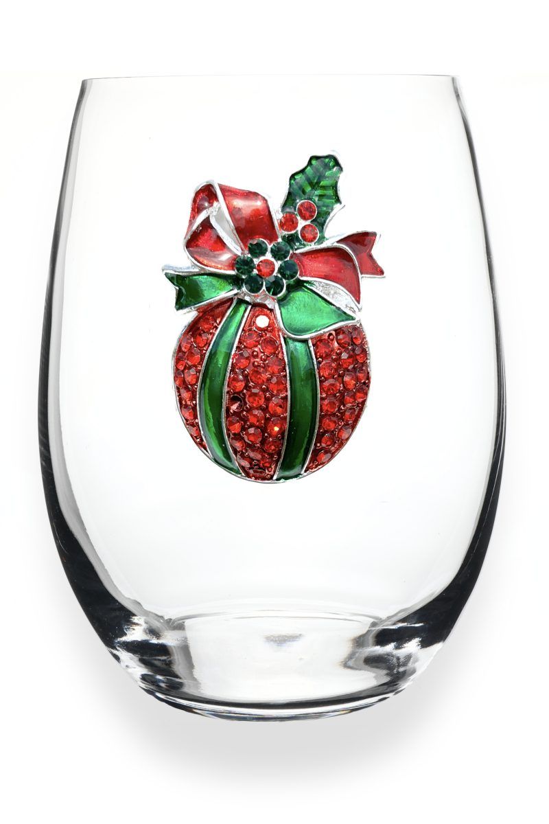 Christmas Ornament  Stemless Wine Glass