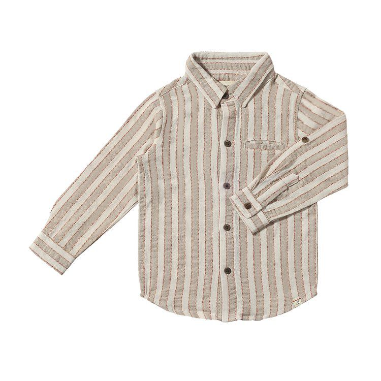 Atwood Woven Shirt-Tan/White Stripe