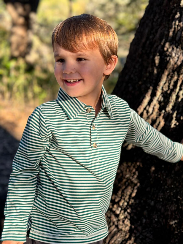 Midway Polo Green/White Stripe