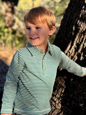 Midway Polo Green/White Stripe