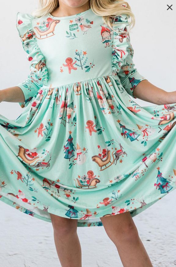 Believe in Your Elf Ruffle Twirl Dress