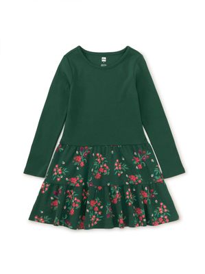 Tiered Skirted Twirl Dress-Holiday Tea Floral, Size: 8