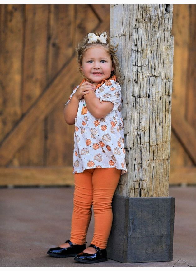 Pumpkin Print Top and Pants Set
