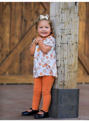 Pumpkin Print Top and Pants Set