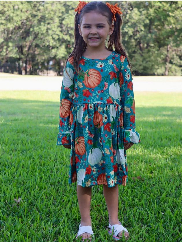 Pumpkin Print Dress