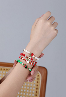 Christmas Santa Rudolph Heisi Bracelets Set of 4-Jingle Bell