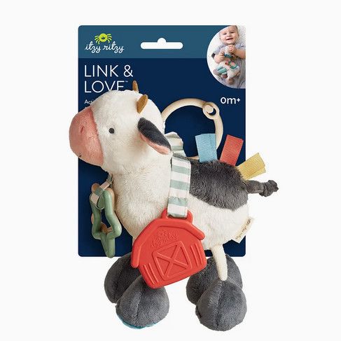 Itzy Link &amp; Love Activity Plush &amp; Teether-Cow