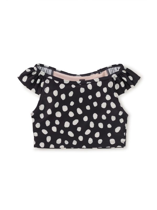 Jaguar Spot Dots Ruffled Bikini Top