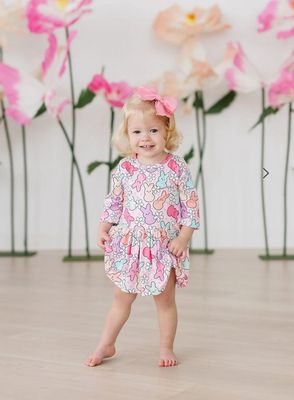 Hangin with my Peeps 3/4 Sleeve Twirl Bodysuit