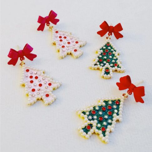 Merry and Bright Bow Tree Earrings