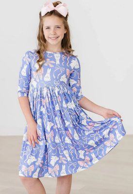 Hop Skip &amp; Twirl 3/4 Sleeve Pocket Twirl Dress