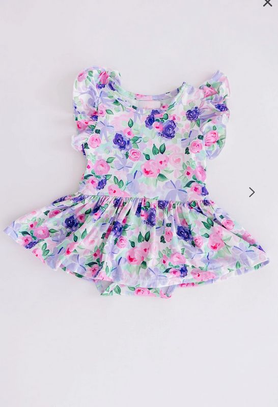 Lavender Love S/S Flutter Twirl Bodysuit