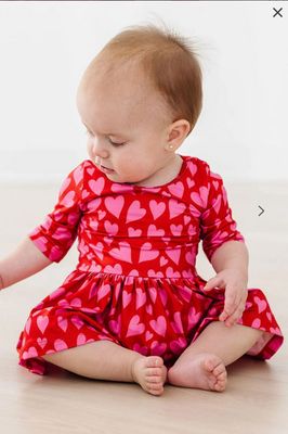 Hearts &amp; Hugs 3/4 Sleeve Twirl Bodysuit
