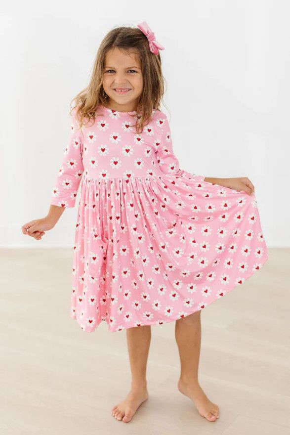 Daisy Delight 3/4 Sleeve Pocket Dress