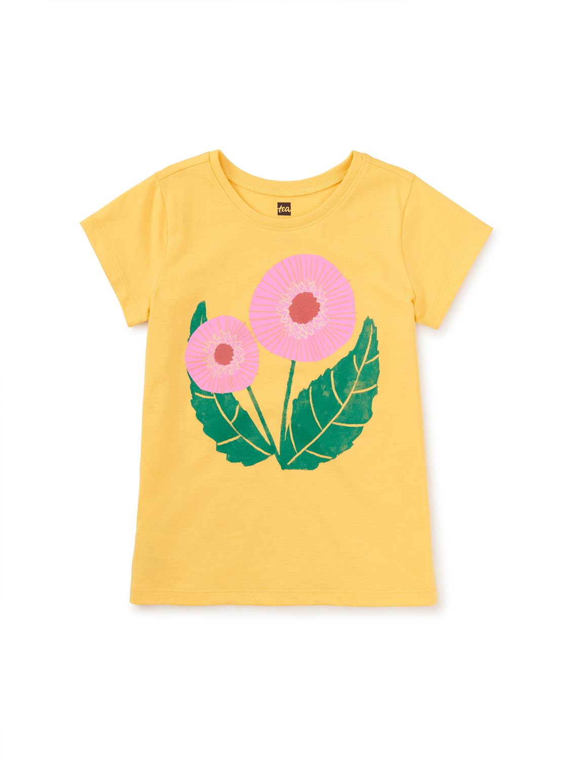 Button Flower Graphic Tee-Del Sol