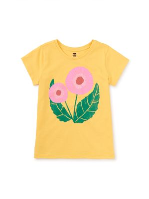 Button Flower Graphic Tee-Del Sol