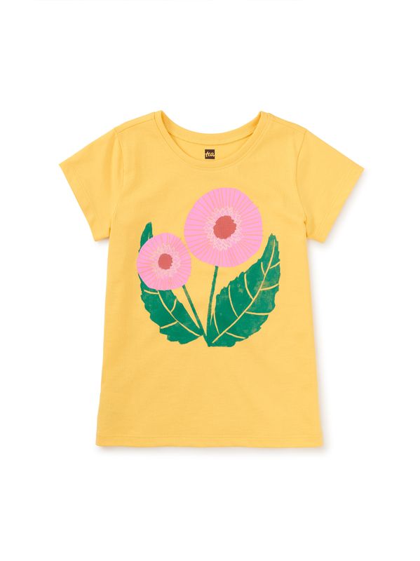 Button Flower Graphic Tee-Del Sol