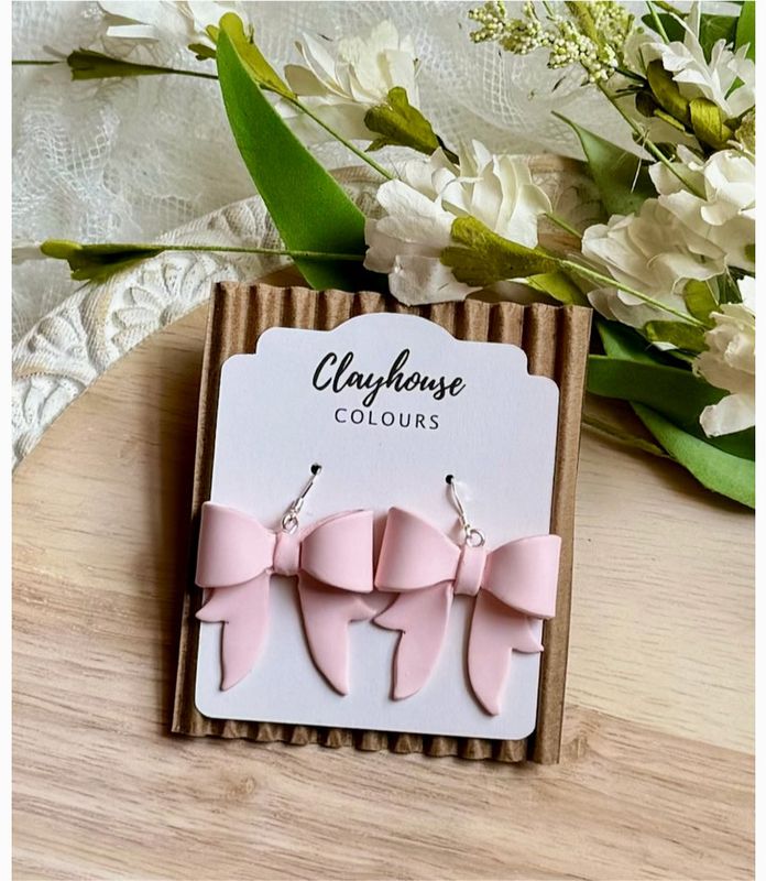 Pink Bow Earrings