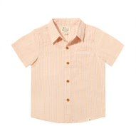 Newport Woven Shirt-Tangerine Stripe Seersucker