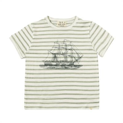 Newquay Printed Tee Grey Boat