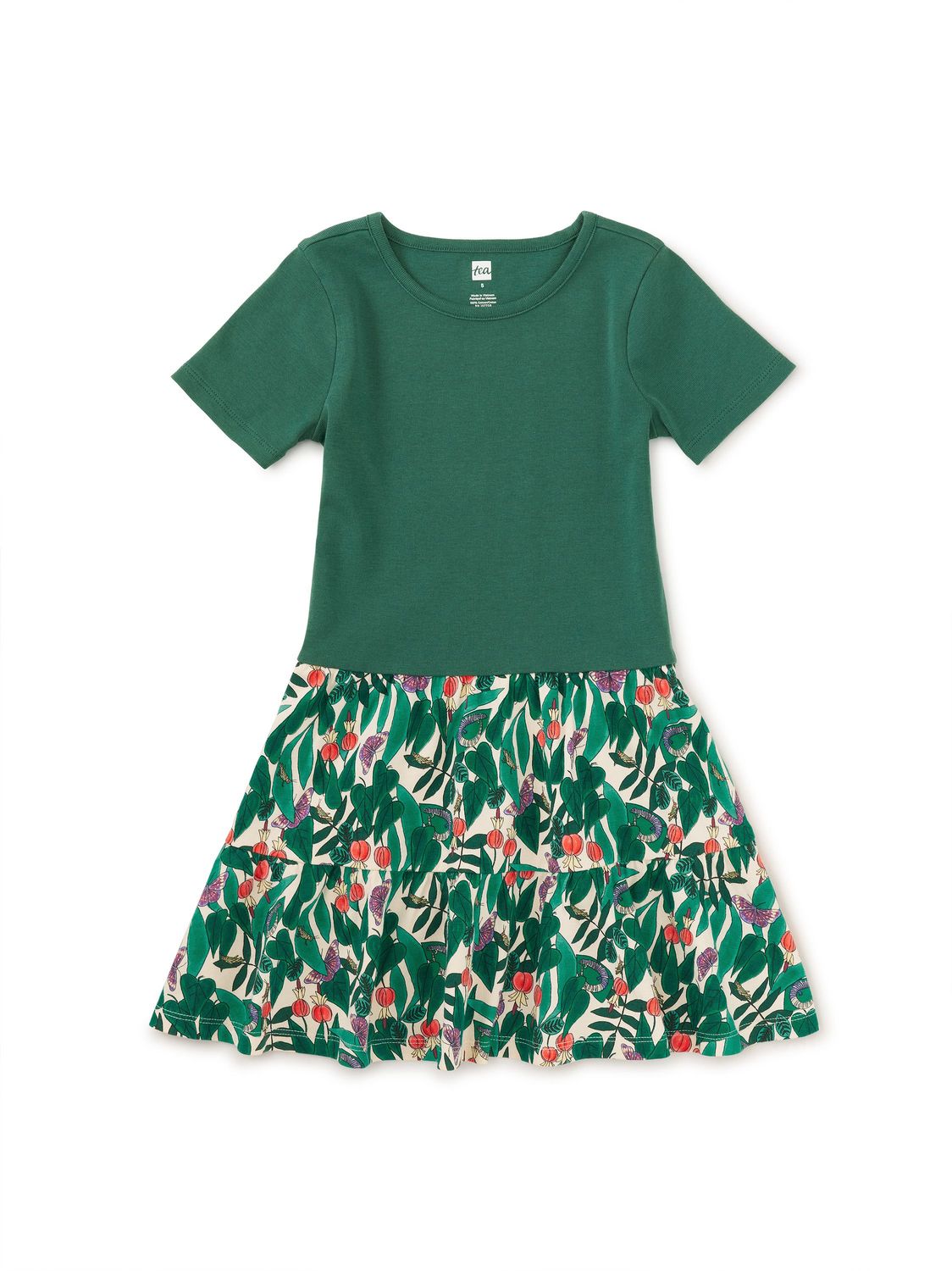 Tier Skirted Twirl Dress-Jungle Botanical