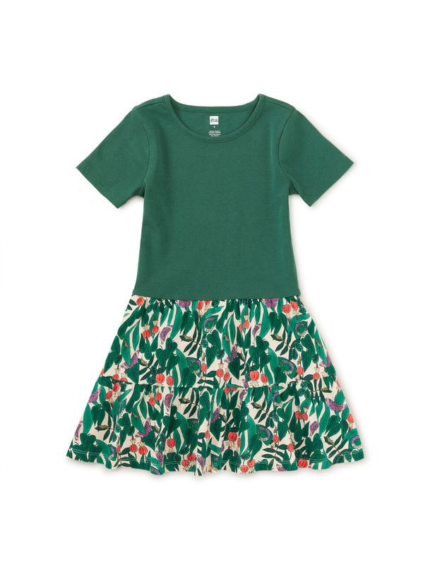 Tier Skirted Twirl Dress-Jungle Botanical