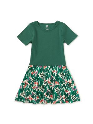 Tier Skirted Twirl Dress-Jungle Botanical