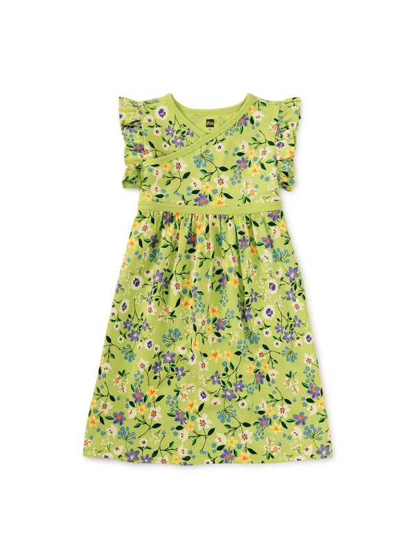 Wrap Neck Dress - Mexican Wildflowers