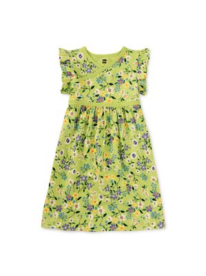Wrap Neck Dress - Mexican Wildflowers