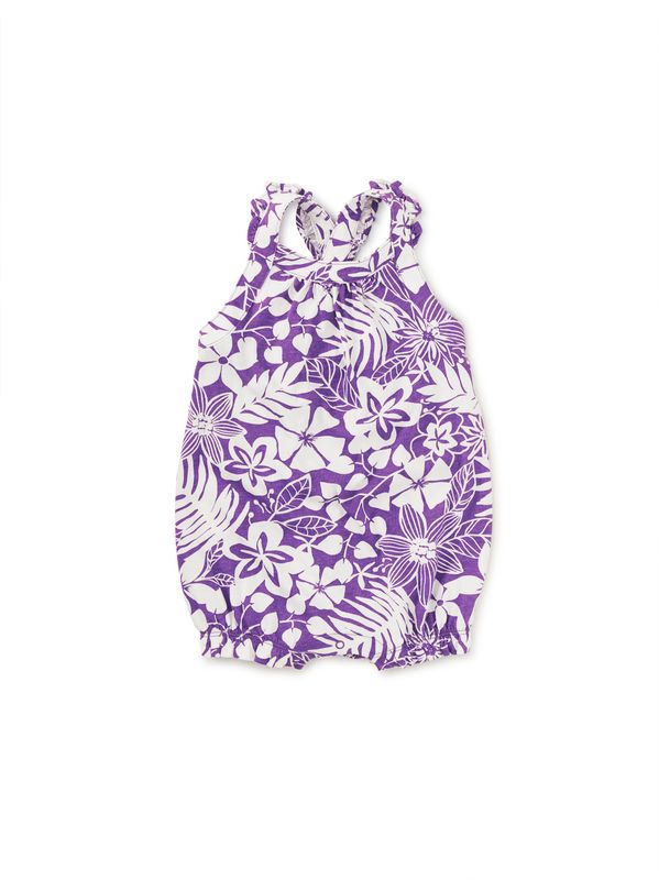 Cross-Back Baby Romper-Tropical Foliage