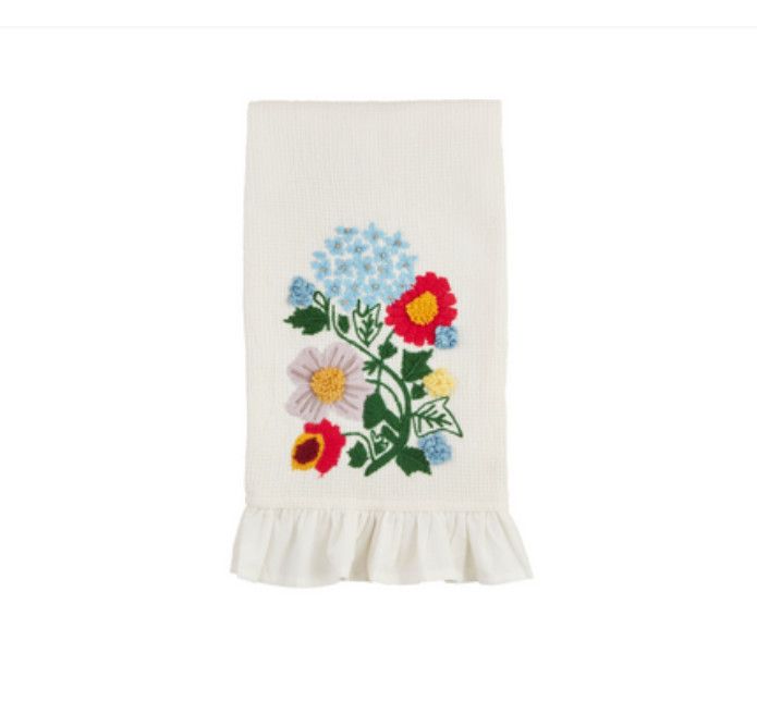 Flower Waffle Weave Towel