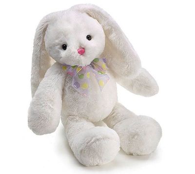 White Bunny W/Sheer Easter Egg Bow