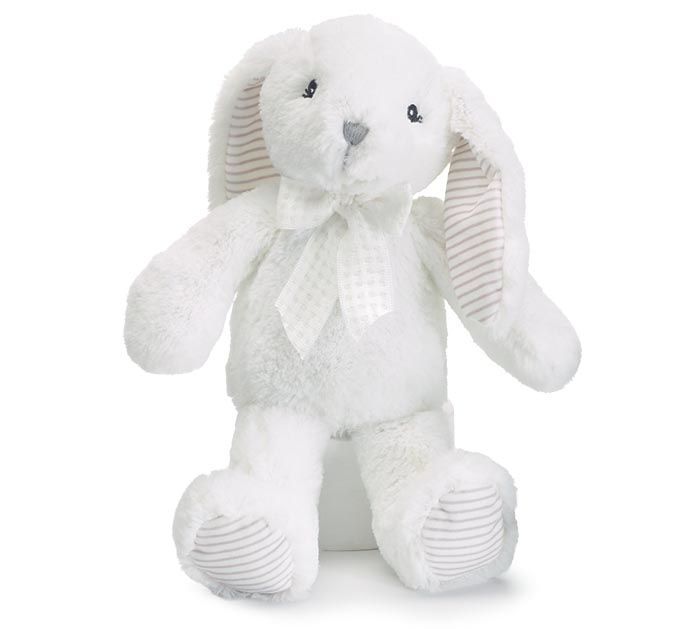 Soft and Floppy White Bunny w/ Stripe inside ear