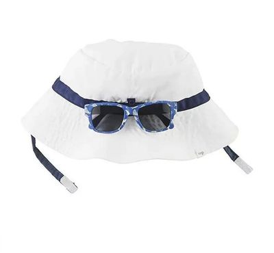 White Beach Hat and Sunglasses (6-18 mos)
