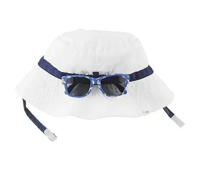 White Beach Hat and Sunglasses (6-18 mos)