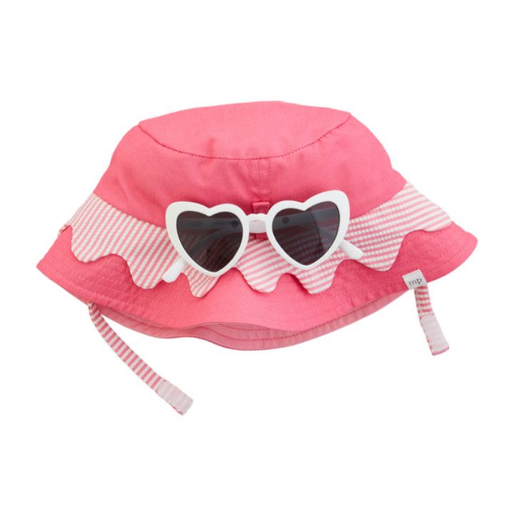 Pink Beach Hat and Sunglasses Set (6-18 mos)
