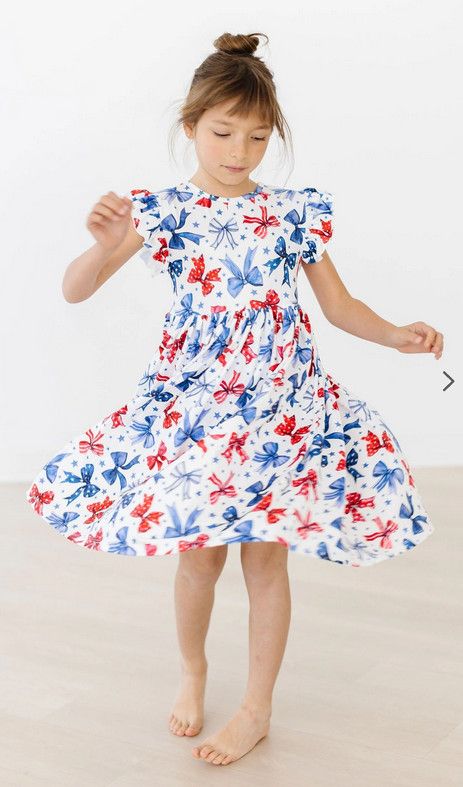 Born to Sparkle Flutter Sleeve Twirl Dress