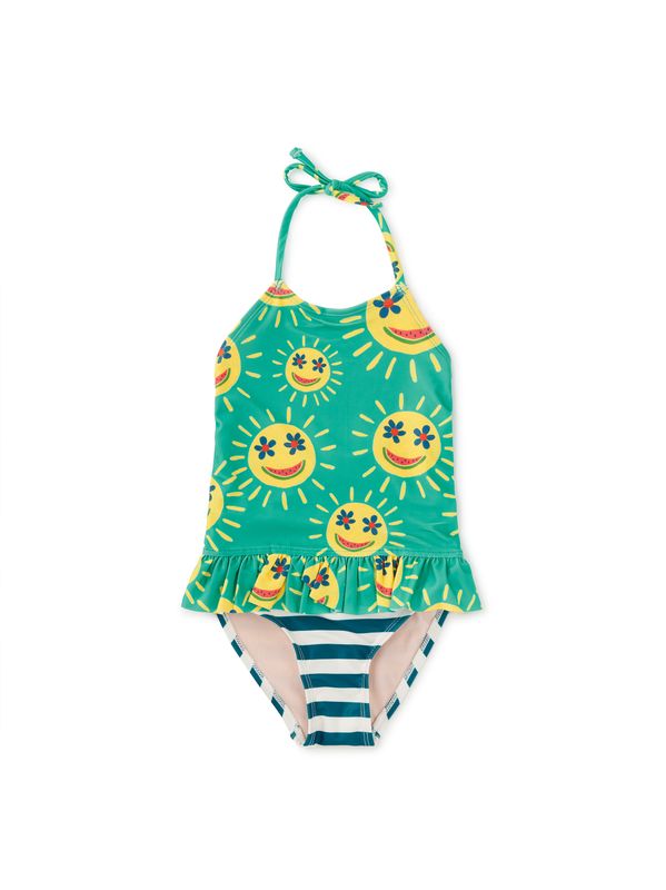 Peplum One Piece SwimSuit Smiley Sun
